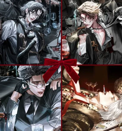Quinton, Calix, Raiden, Matias ⁞ OFFICE CHRISTMAS PARTY