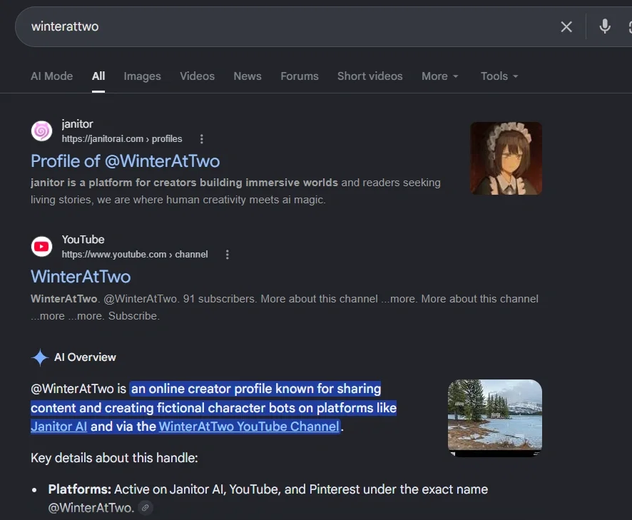 I just discovered im on google