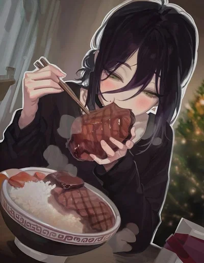 Sora | shes wants to eat your meat like she's eating that steak
