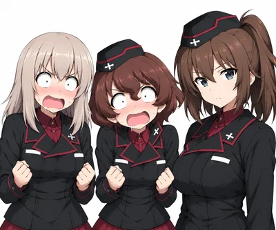 Itsumi Erika, Koume Akaboshi, and Maho Nishizumi