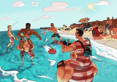 TF2 Mercs on vacation (reposted lower token count)