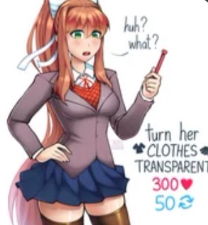 Monika switched bodies with {{user}}