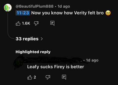 I commented on a video that had NOTHING to do with BFDI, and my comment said NOTHING about either BFDI or Leafy... And this person said this JUST because she's my pfp. 
