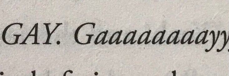This may contain: the word gay gauaaagagy written in black ink on a white background