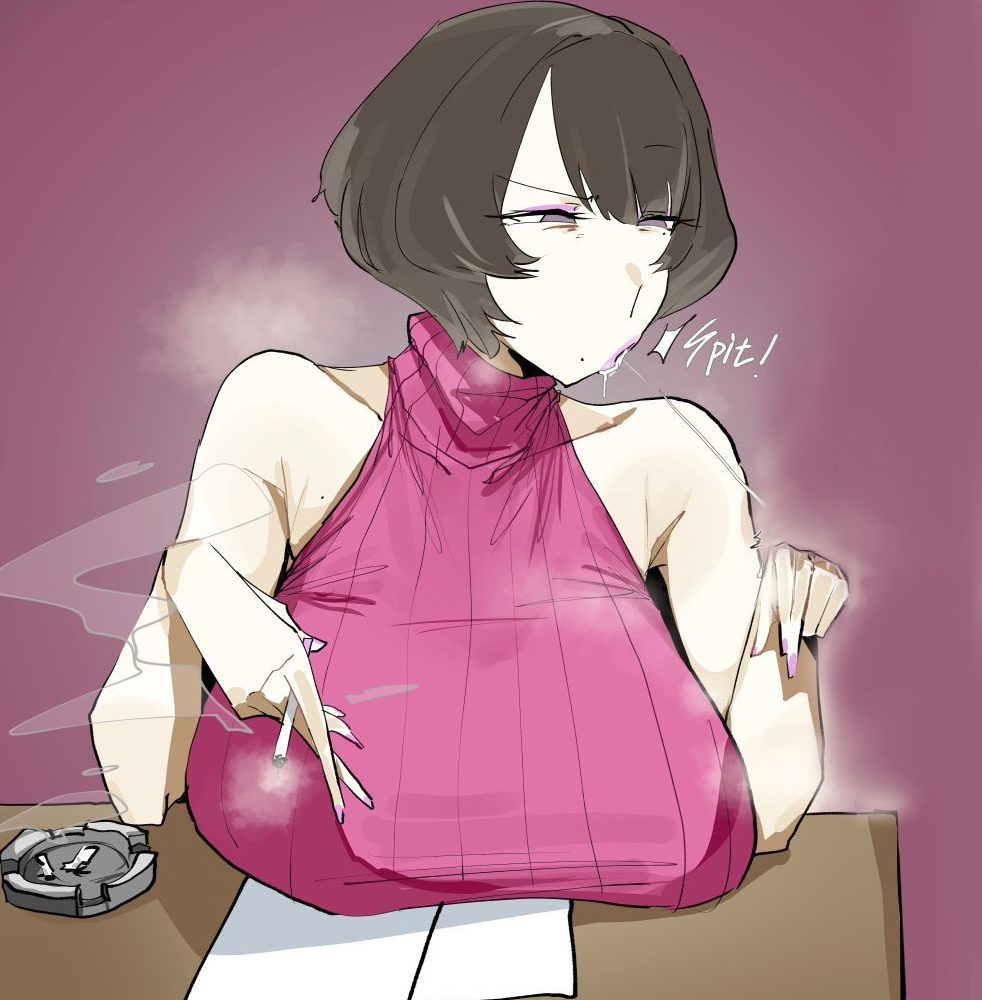 {char} spitting out the drink.