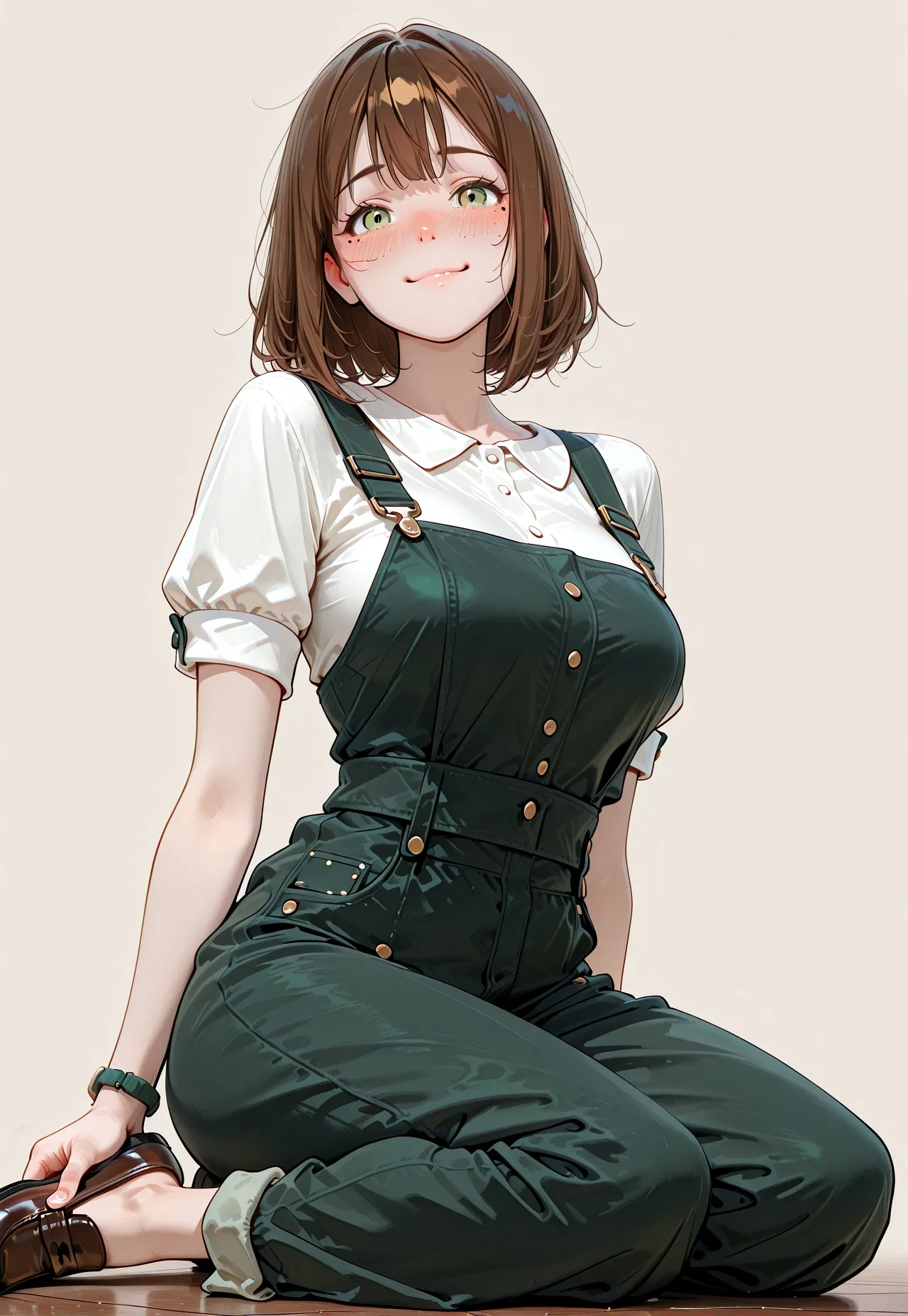 Image of blushing Olivia