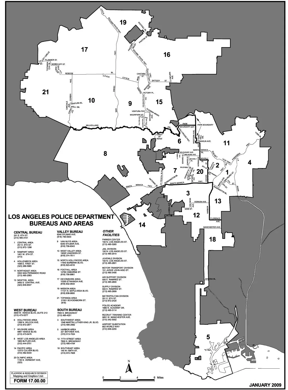 Lapd Foothill Division Rd. Map Los Angeles Police Department